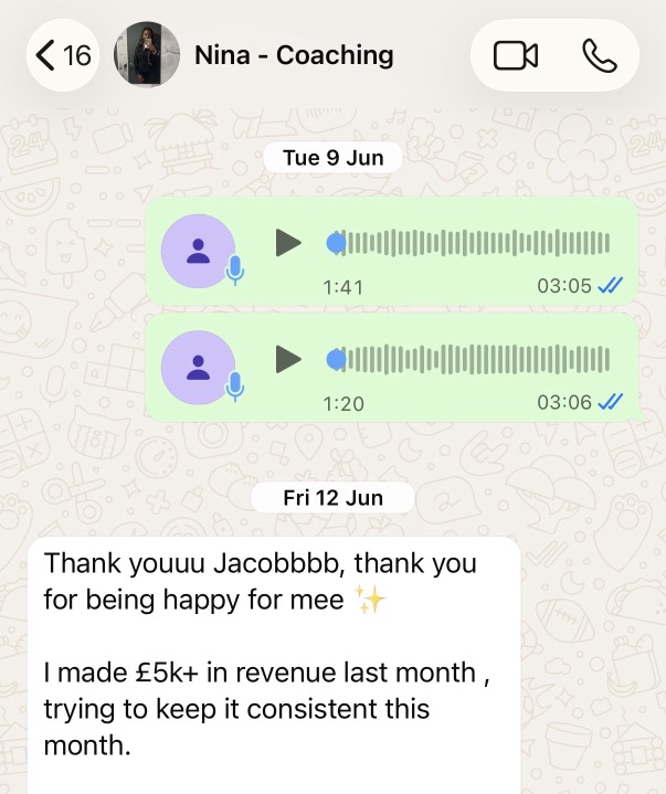 Nina — £5k+ revenue